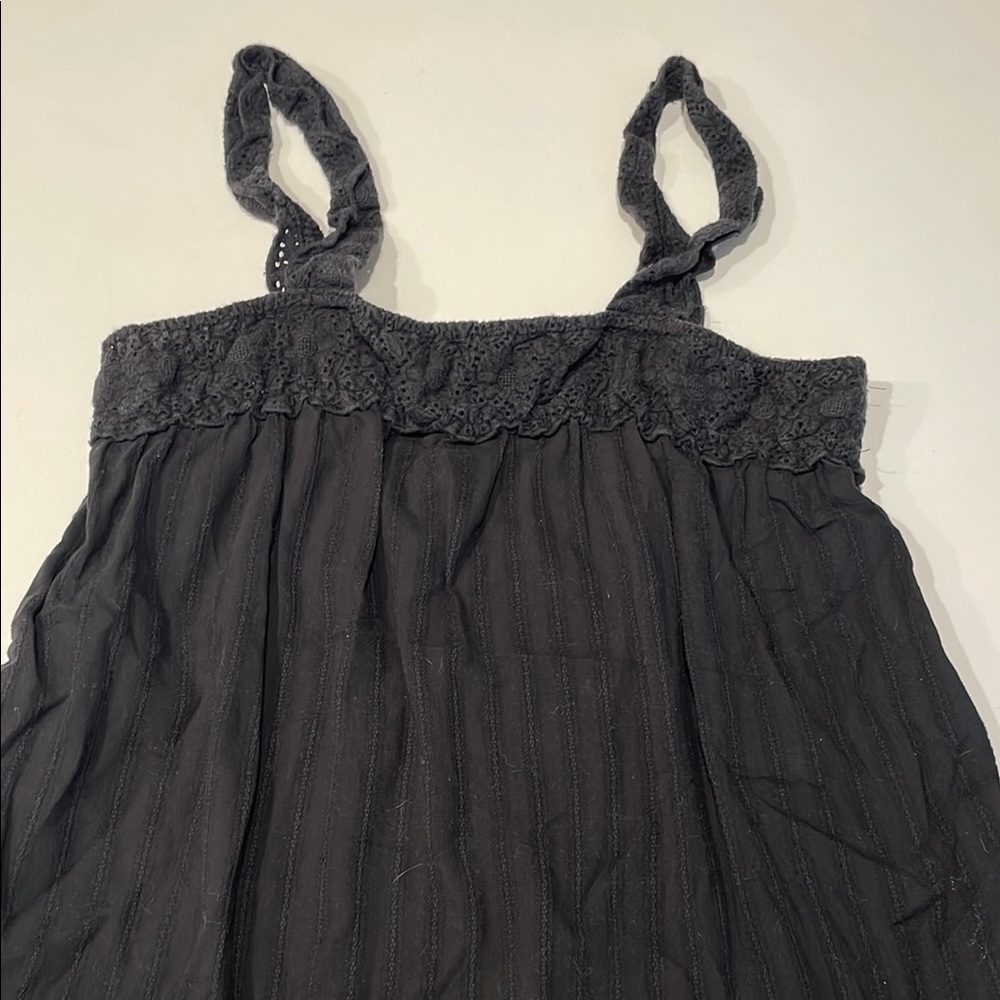 Roxy babydoll Black Lace Trim Sleeveless Top